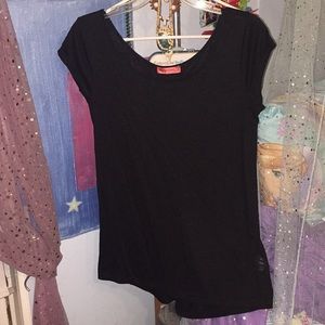 Plain black tunic gather in the back